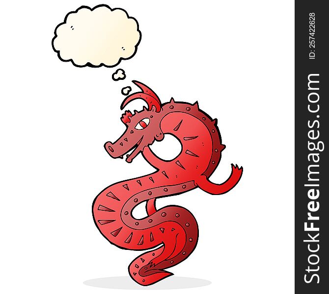 saxon dragon cartoon with thought bubble