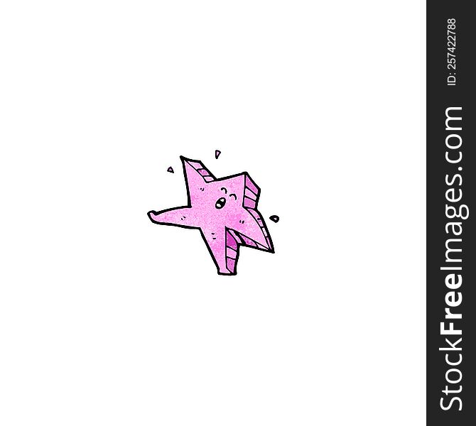 Pink Star Cartoon Character