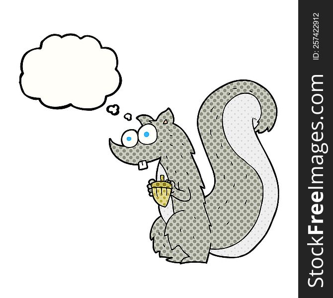 Thought Bubble Cartoon Squirrel With Nut