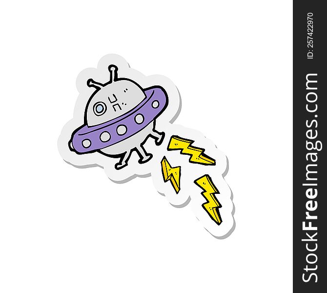 sticker of a cartoon UFO