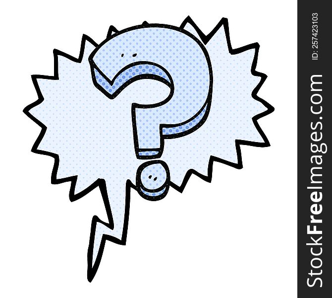 comic book speech bubble cartoon question mark