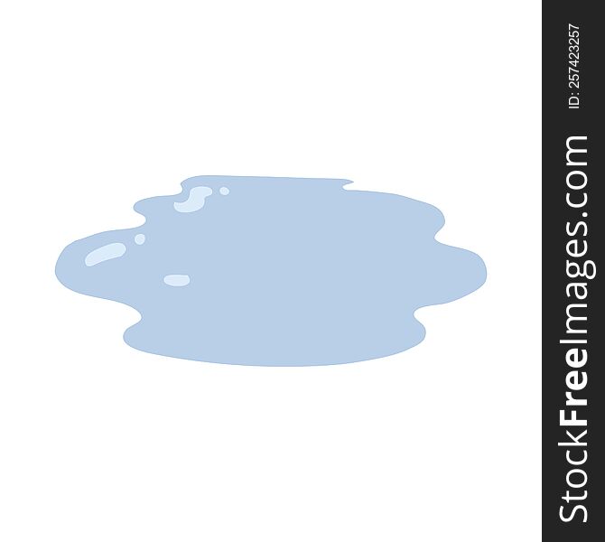 flat color style cartoon puddle of water