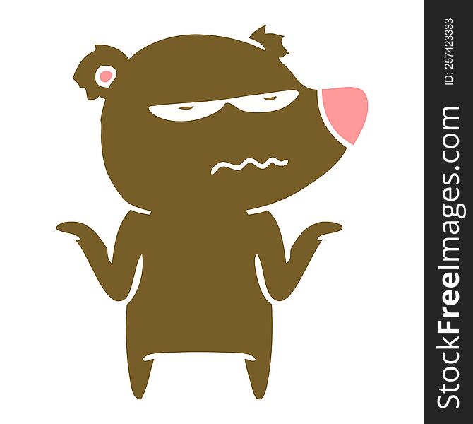 Annoyed Bear Flat Color Style Cartoon