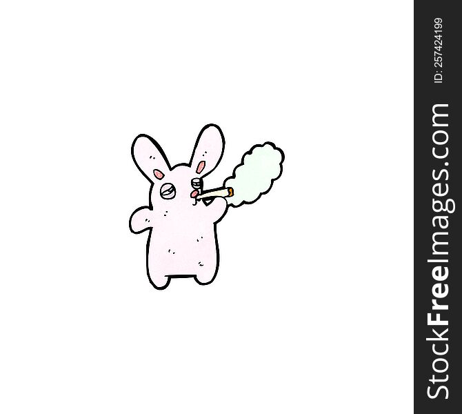 funny cartoon rabbit smoking cigarette