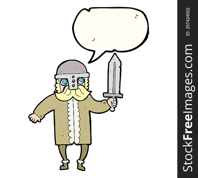 Speech Bubble Cartoon Saxon Warrior