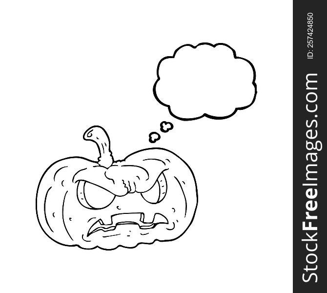 thought bubble cartoon halloween pumpkin