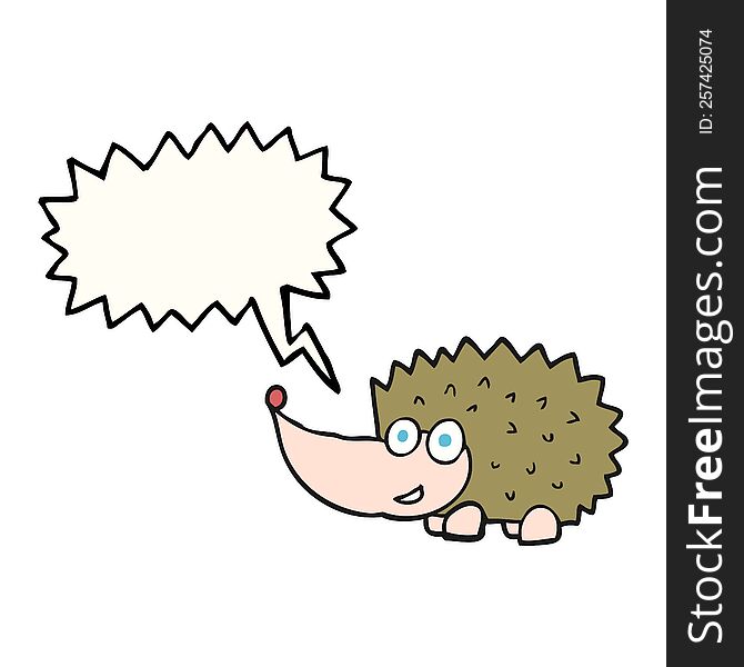 Speech Bubble Cartoon Hedgehog