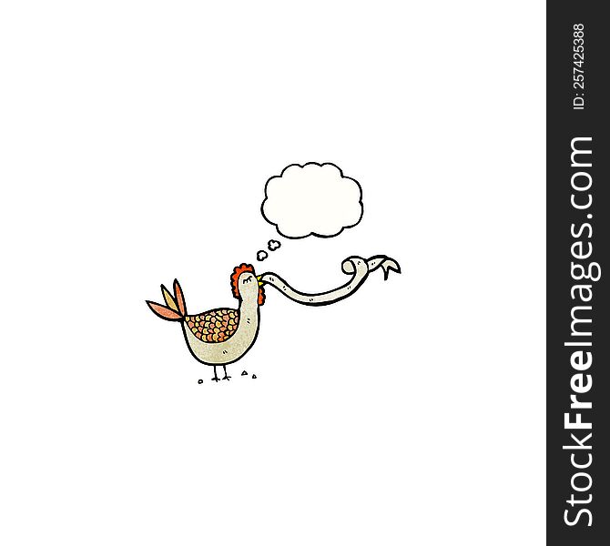 cartoon clucking chicken