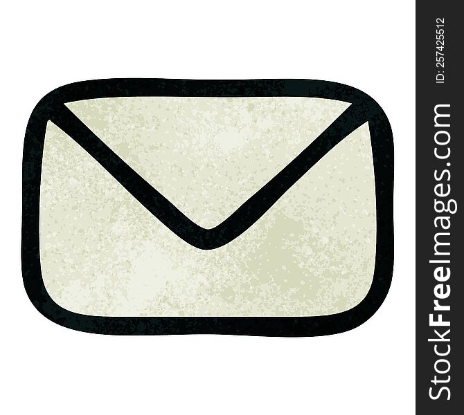 retro grunge texture cartoon of a paper envelope