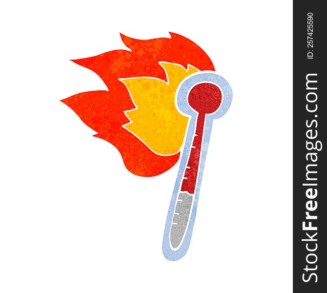 retro cartoon temperature gauge getting too hot