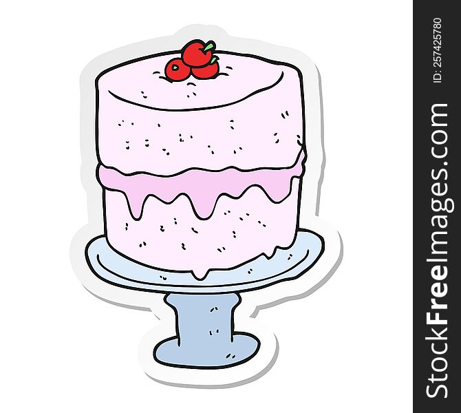 sticker of a cartoon cake