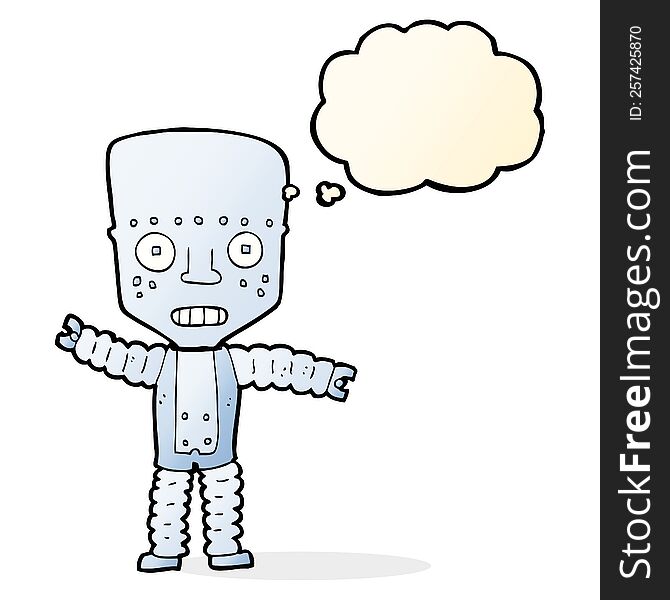 Cartoon Robot With Thought Bubble