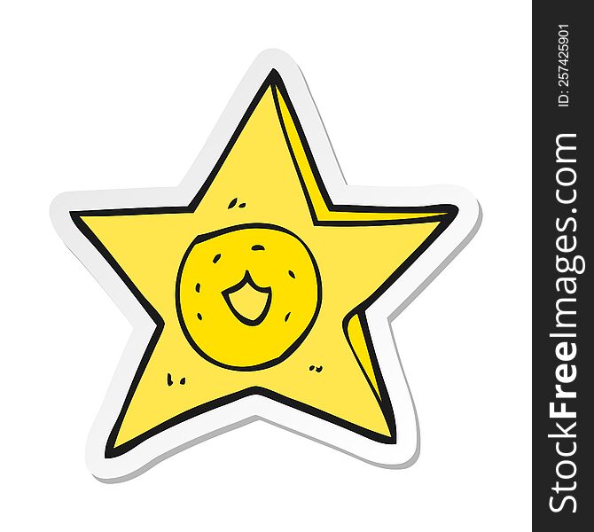sticker of a cartoon sheriff badge