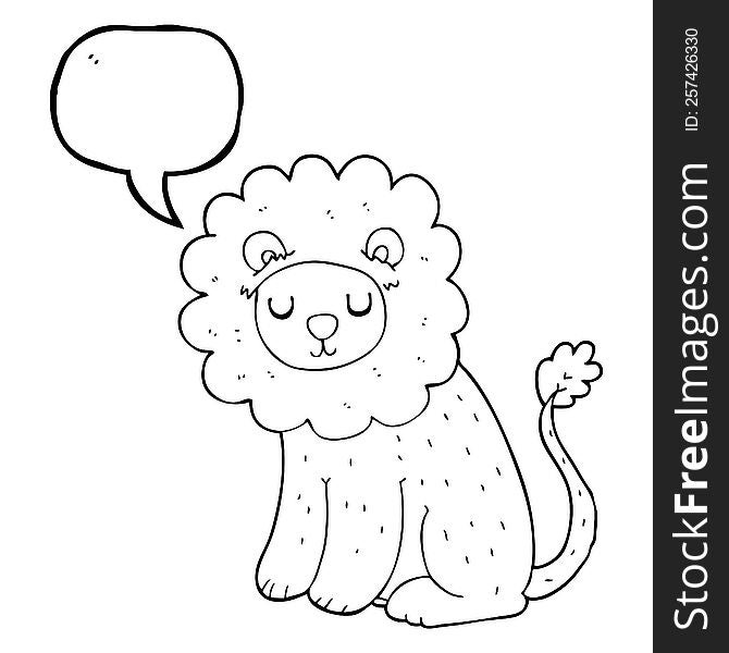 Speech Bubble Cartoon Cute Lion