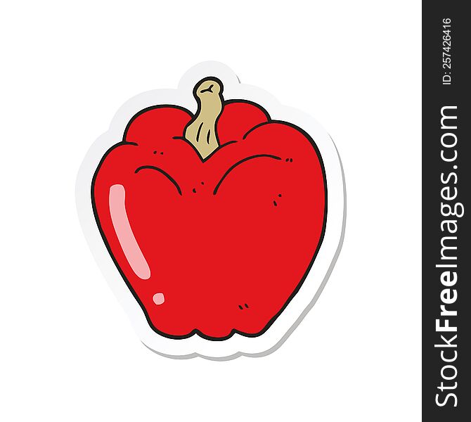 Sticker Of A Cartoon Pepper