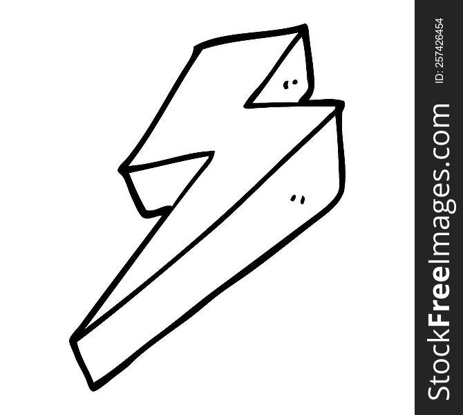 line drawing cartoon thunder bolts
