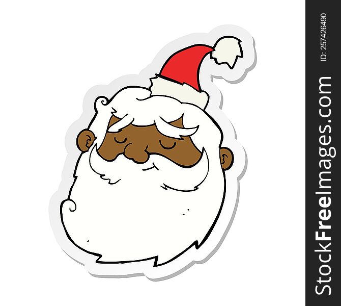 Sticker Of A Cartoon Santa Claus Face