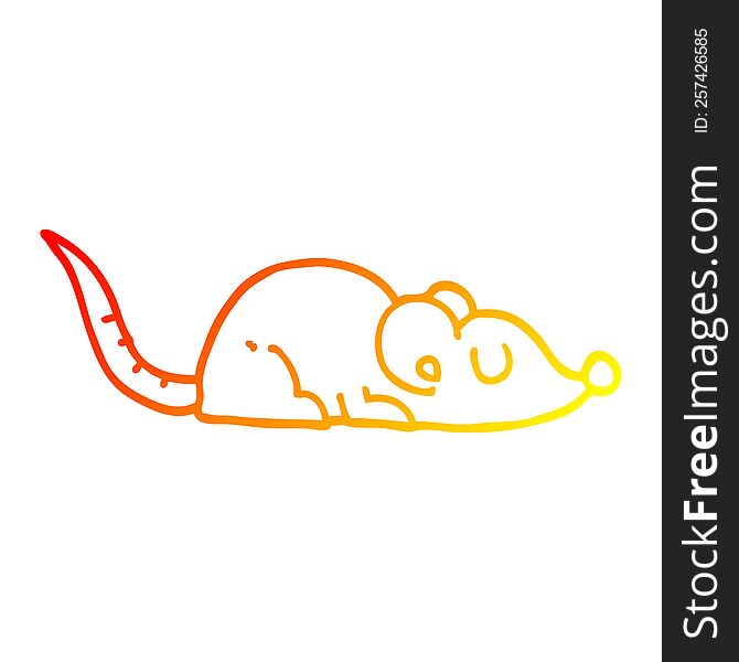 warm gradient line drawing of a cartoon peaceful mouse