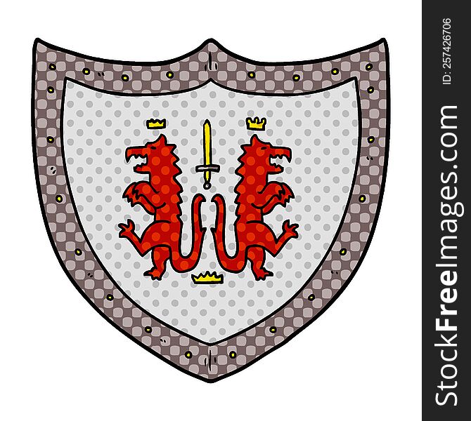 cartoon heraldic shield. cartoon heraldic shield