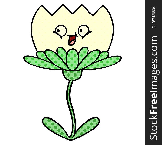 comic book style cartoon of a flower