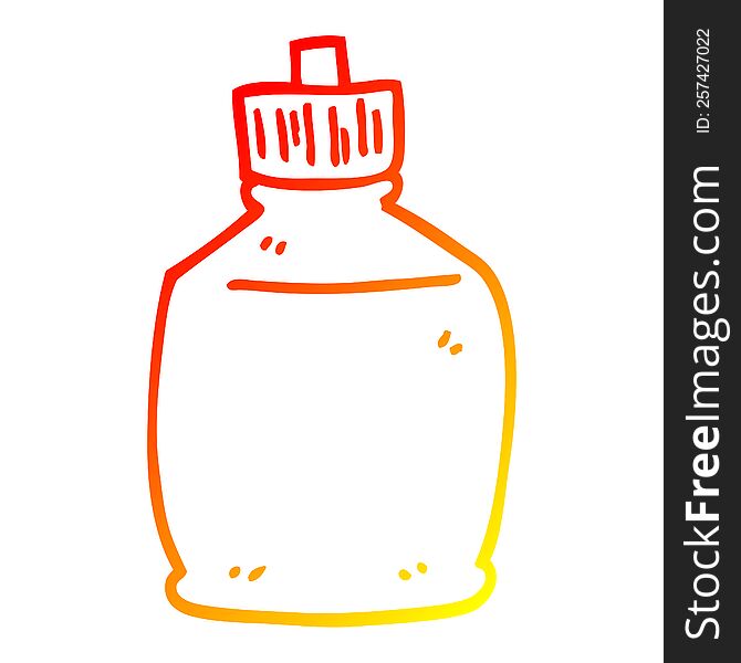 warm gradient line drawing of a cartoon squirt bottle