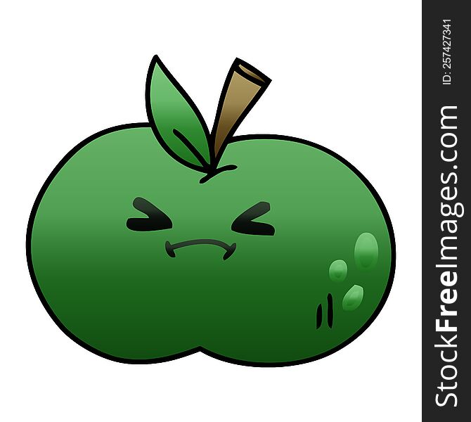 Quirky Gradient Shaded Cartoon Apple