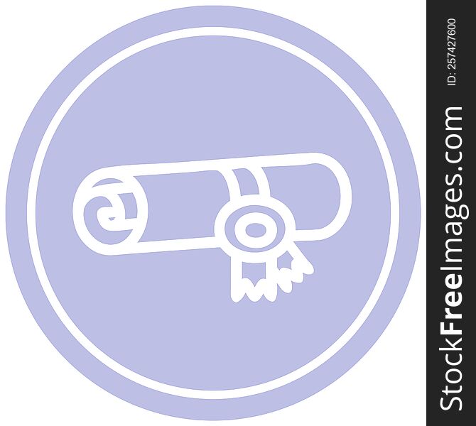 diploma certificate circular icon symbol