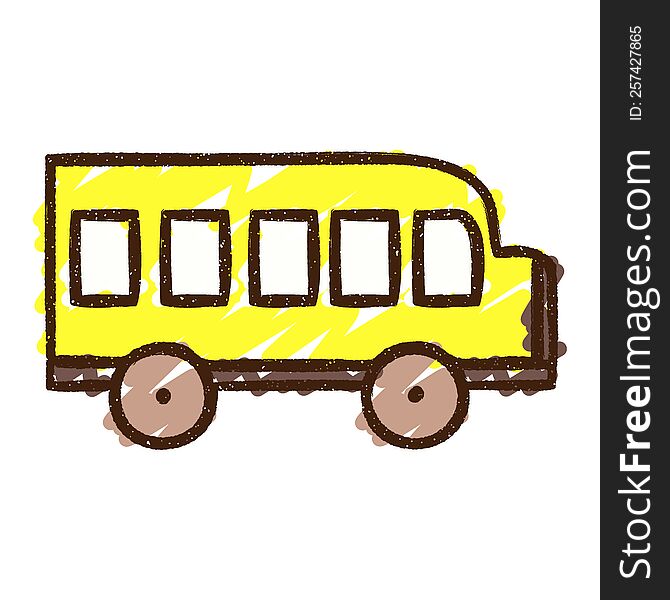 School Bus Chalk Drawing