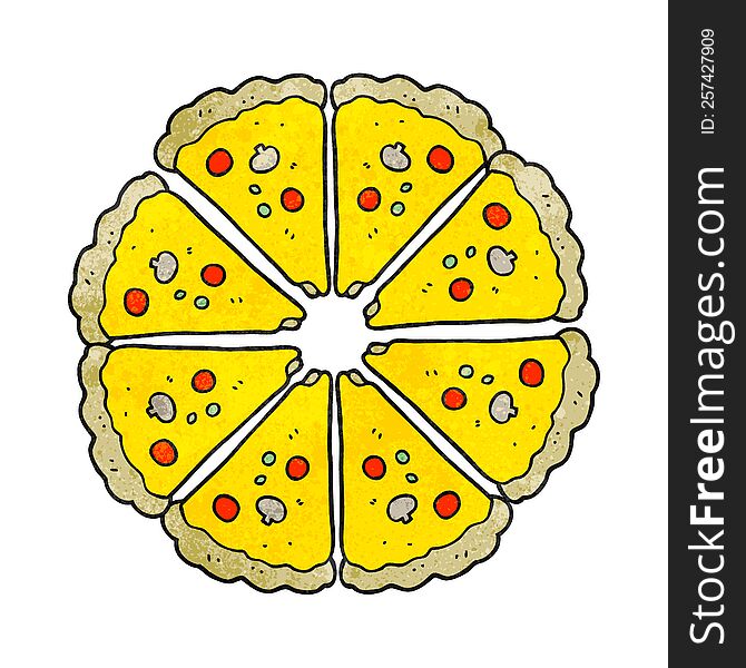 freehand drawn texture cartoon pizza