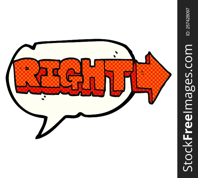 comic book speech bubble cartoon right symbol