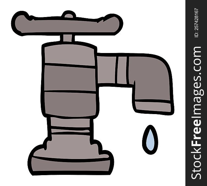 cartoon dripping faucet. cartoon dripping faucet