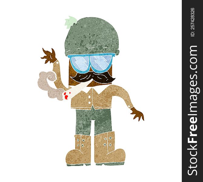 cartoon man smoking pot