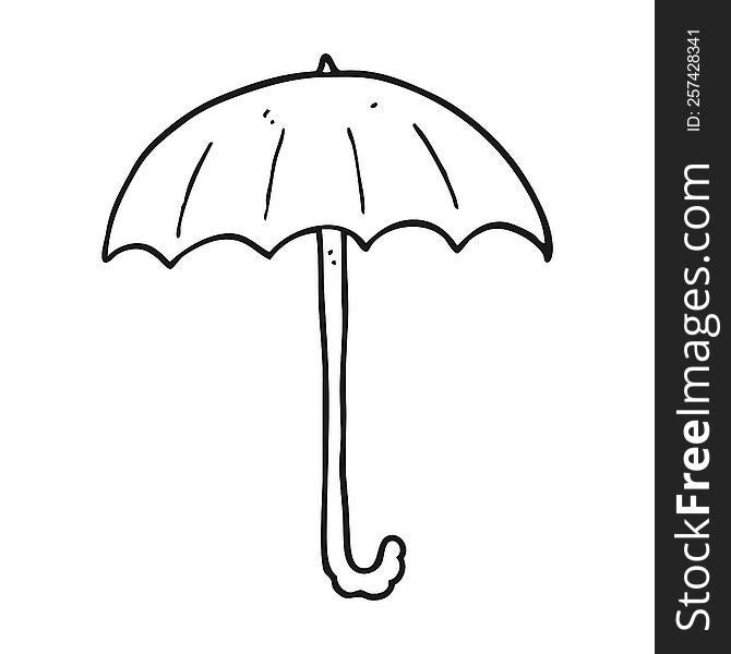 black and white cartoon umbrella