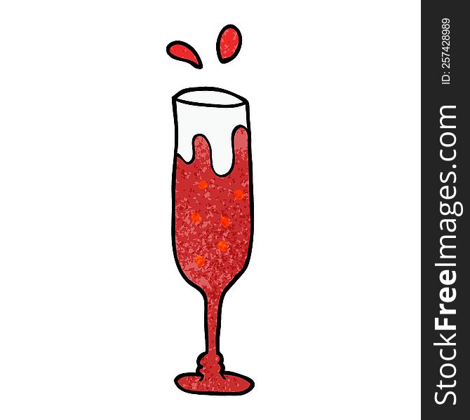 cartoon doodle champagne