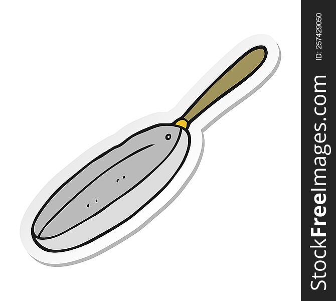 Sticker Of A Cartoon Frying Pan