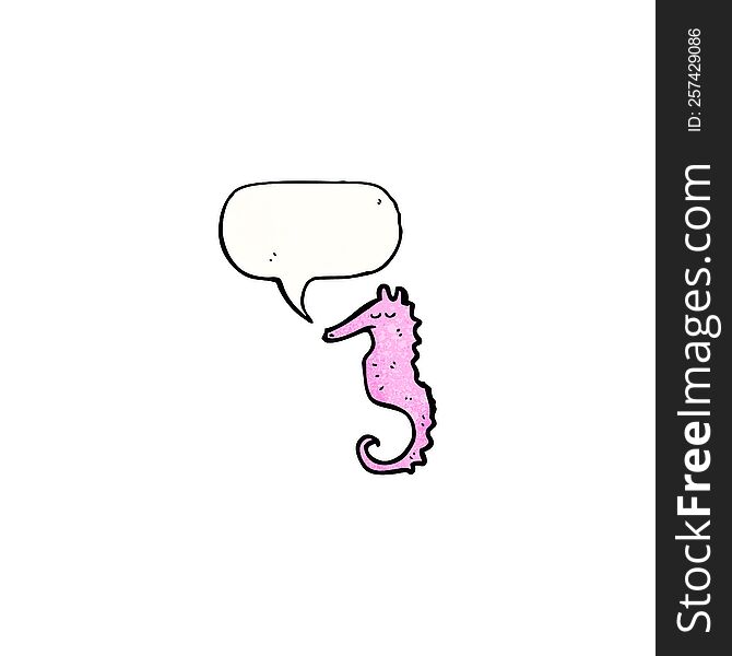 sea horse with speech bubble