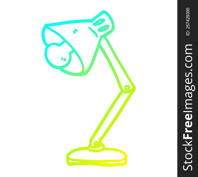 Cold Gradient Line Drawing Cartoon Angled Desk Lamp