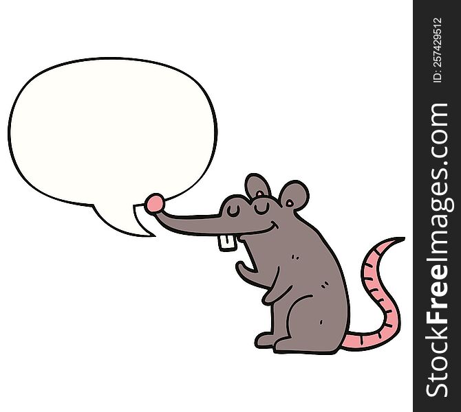 cartoon rat with speech bubble. cartoon rat with speech bubble