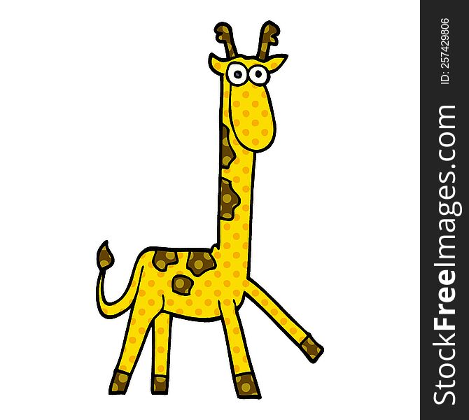 Cartoon Doodle Funny Giraffe