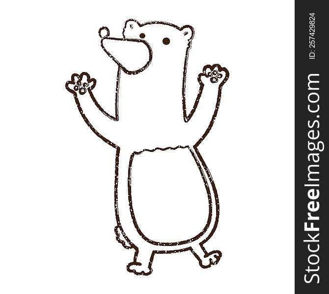 Dancing Bear Charcoal Drawing