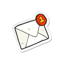 Sticker Of A Cartoon Email Stock Images