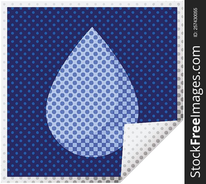 raindrop graphic vector illustration square sticker. raindrop graphic vector illustration square sticker