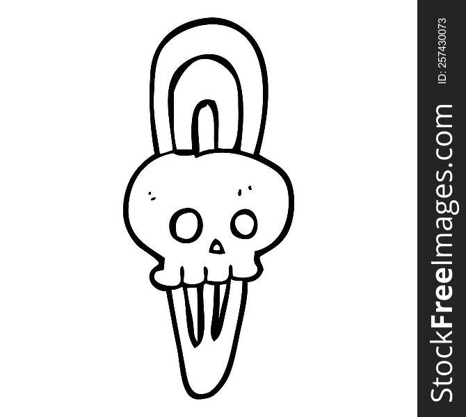 Black And White Cartoon Skull Hairclip