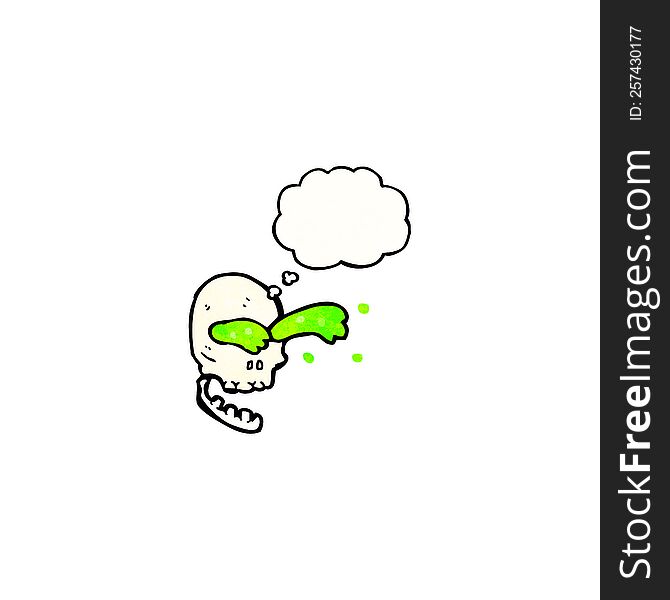 gross slime squirting skull cartoon