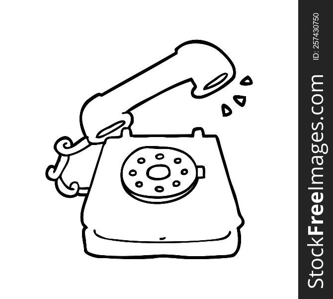 cartoon old telephone