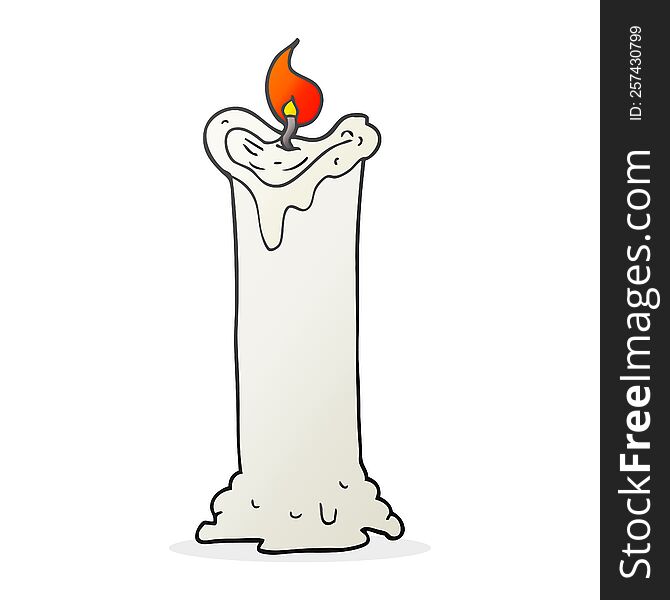 freehand drawn cartoon spooky candle