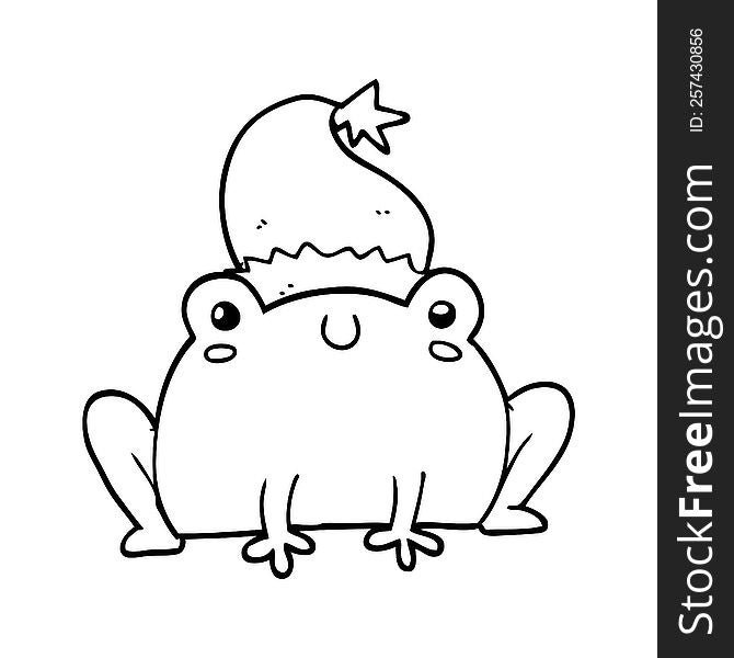 Cute Cartoon Christmas Frog