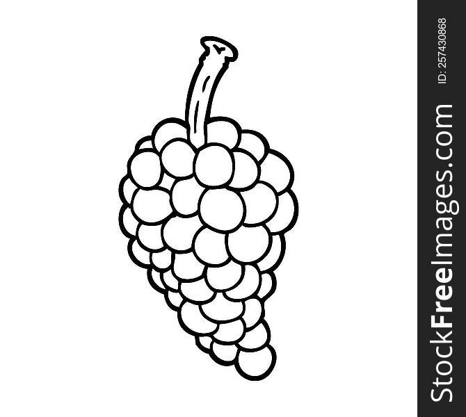 line drawing cartoon bunch of grapes