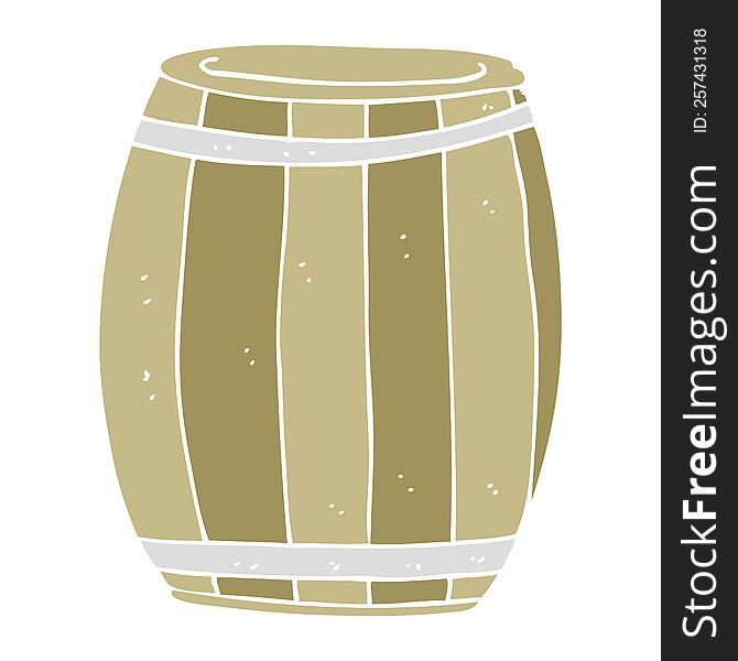 Flat Color Illustration Of A Cartoon Barrel