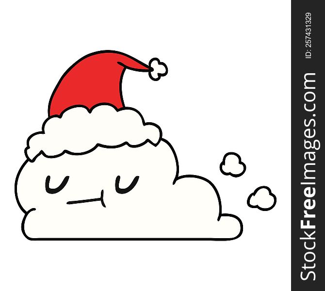 Christmas Cartoon Of Kawaii Cloud